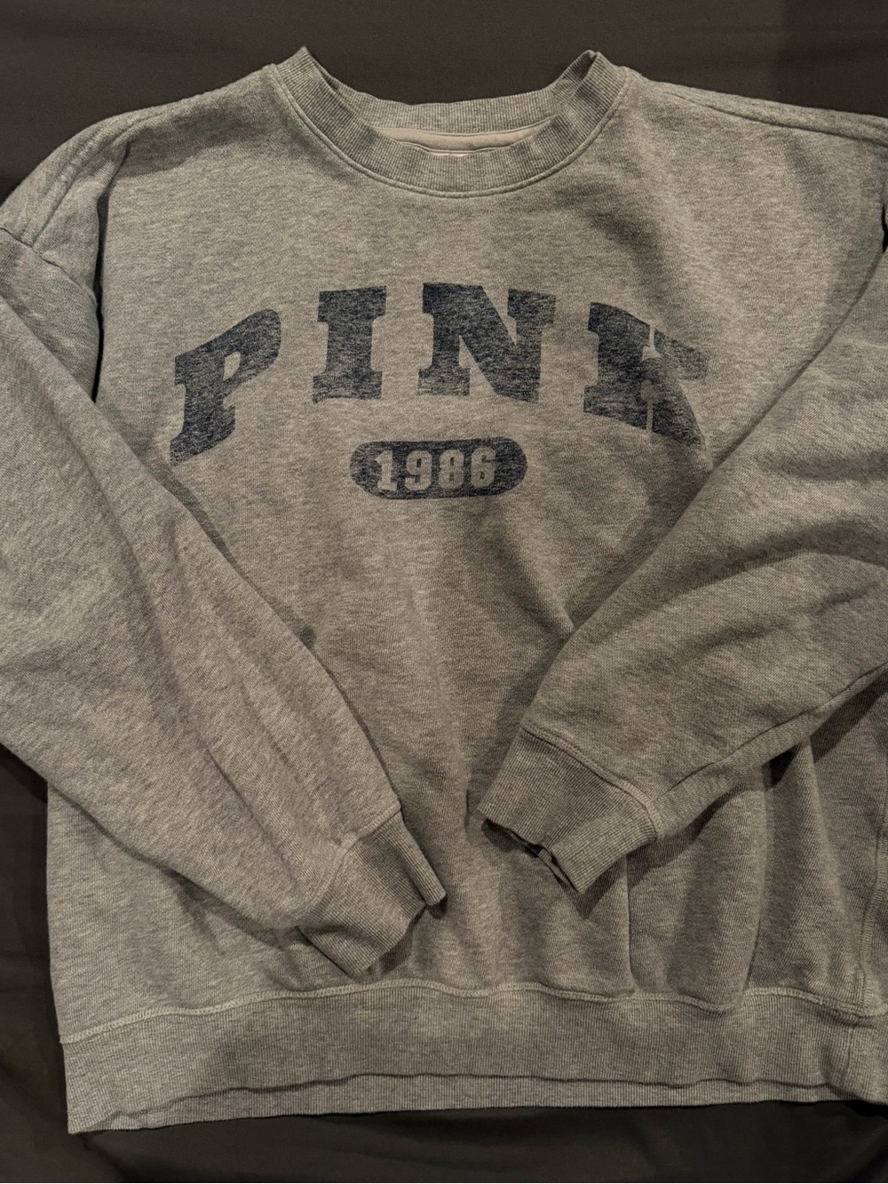 PINK Victoria's Secret 1986 women’s Gray Crewneck Sweatshirt